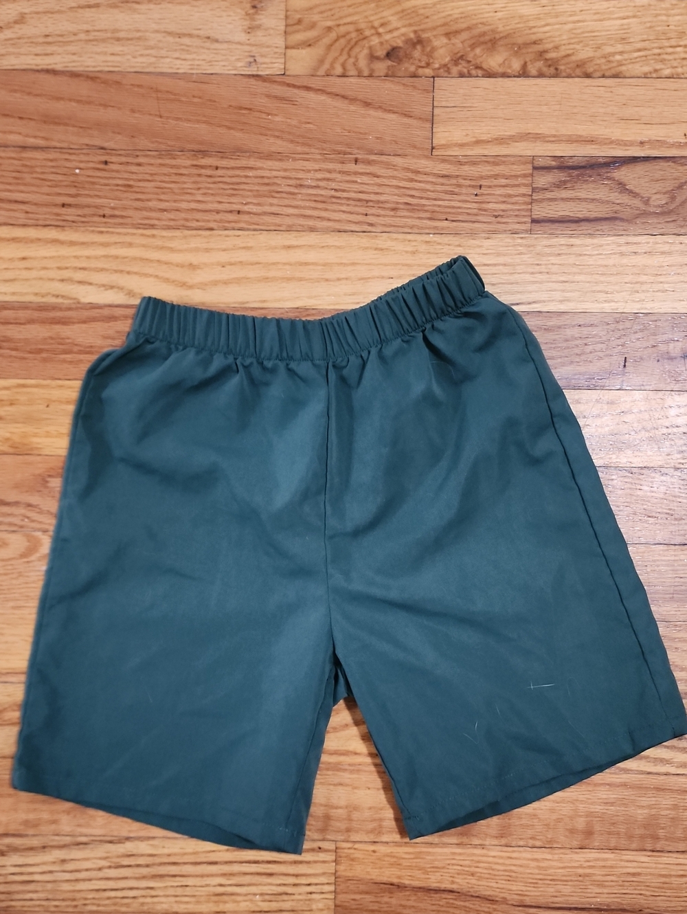 SHEIN Dark Green Elastic-Waist Kids Shorts